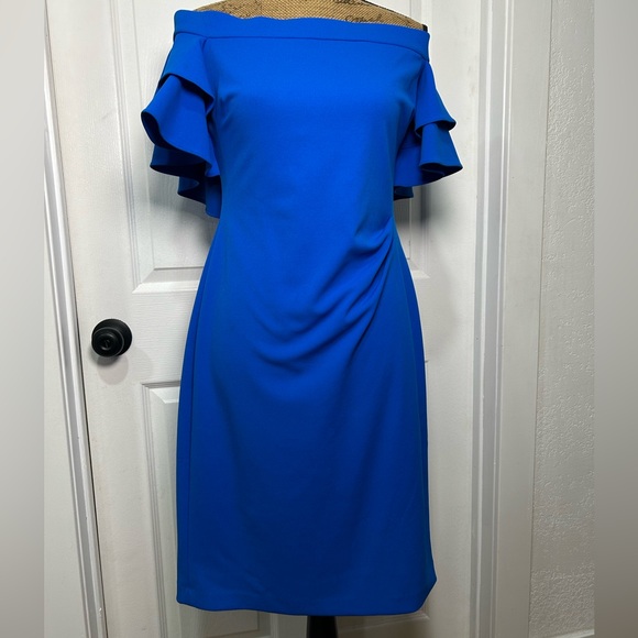 Ralph Lauren One Shoulder Blue Dress - Picture 1 of 4